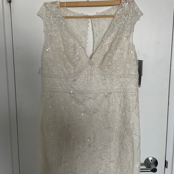 Never Worn, Unaltered, Beaded/Lace Wedding Dress - Picture 3 of 6
